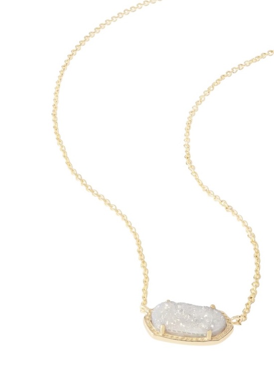 Kendra Scott Elisa Gold Pendant Necklace in Iridescent Drusy - Picture 3 of 12